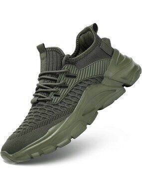 Men's ArmyGreen Rubber Non Slip Breathable Lightweight Fashion Athletic Sneakers